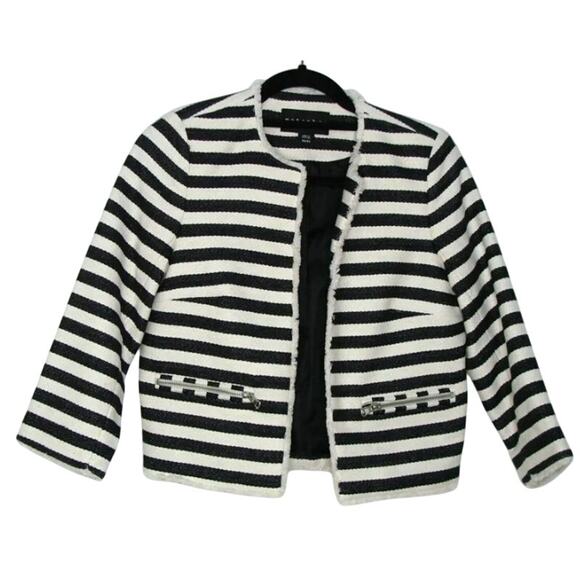 Metaphor Raw Hem Lined Striped Blazer Jacket-RARE FIND NWOT - Picture 1 of 7
